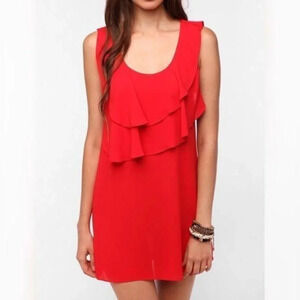 Pins & Needles Red Ruffle Mini Dress Tank S